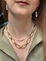 Vivienne earrings -Σκουλαρίκια  με  μαργαριτάρι αληθινό γλυκού νερού - Image 3