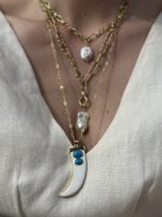 Riviera Charm Necklace white/turquoise