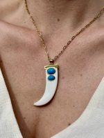 Riviera Charm Necklace white/turquoise - Image 5