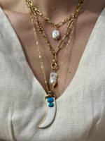 Riviera Charm Necklace white/turquoise - Image 3