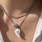 Long Baroque Drift Necklace Silver