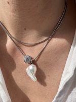 Long Baroque Drift Necklace Silver