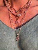 Pink Shell Necklace Classic Chain - Image 4
