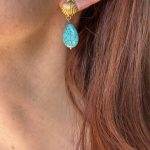 Turquoise Shell Drop Earrings