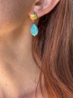 Turquoise Shell Drop Earrings