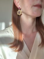 Blooming Amethyst  Earrings -Σκουλαρίκια Αμέθυστος Λουλούδι