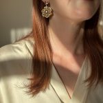 Blooming Earrings Moonstone-Σκουλαρίκια Φεγγαρόπετρα Λουλούδι
