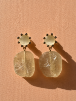 Camelia Quartz Earrings-Σκουλαρίκια Χαλαζίας - Image 3