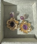 Blooming Amethyst  Earrings -Σκουλαρίκια Αμέθυστος Λουλούδι - Image 2