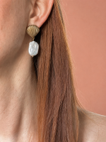 Ocean Earrings  Classic -Σκουλαρίκια Baroque Μαργαριτάρι - Image 2