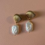 Ocean Earrings  Classic -Σκουλαρίκια Baroque Μαργαριτάρι
