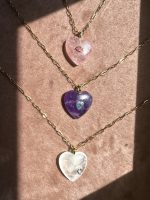 Eclat White Heart Long Chain-Καρδιά Χαλαζίας μακριά αλυσίδα - Image 6