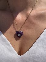 Eclat Purple Heart Long Chain-Καρδιά αμέθυστος μακριά αλυσίδα - Image 3