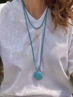 Sea Shell Turquoise Haolite Necklace - Image 3