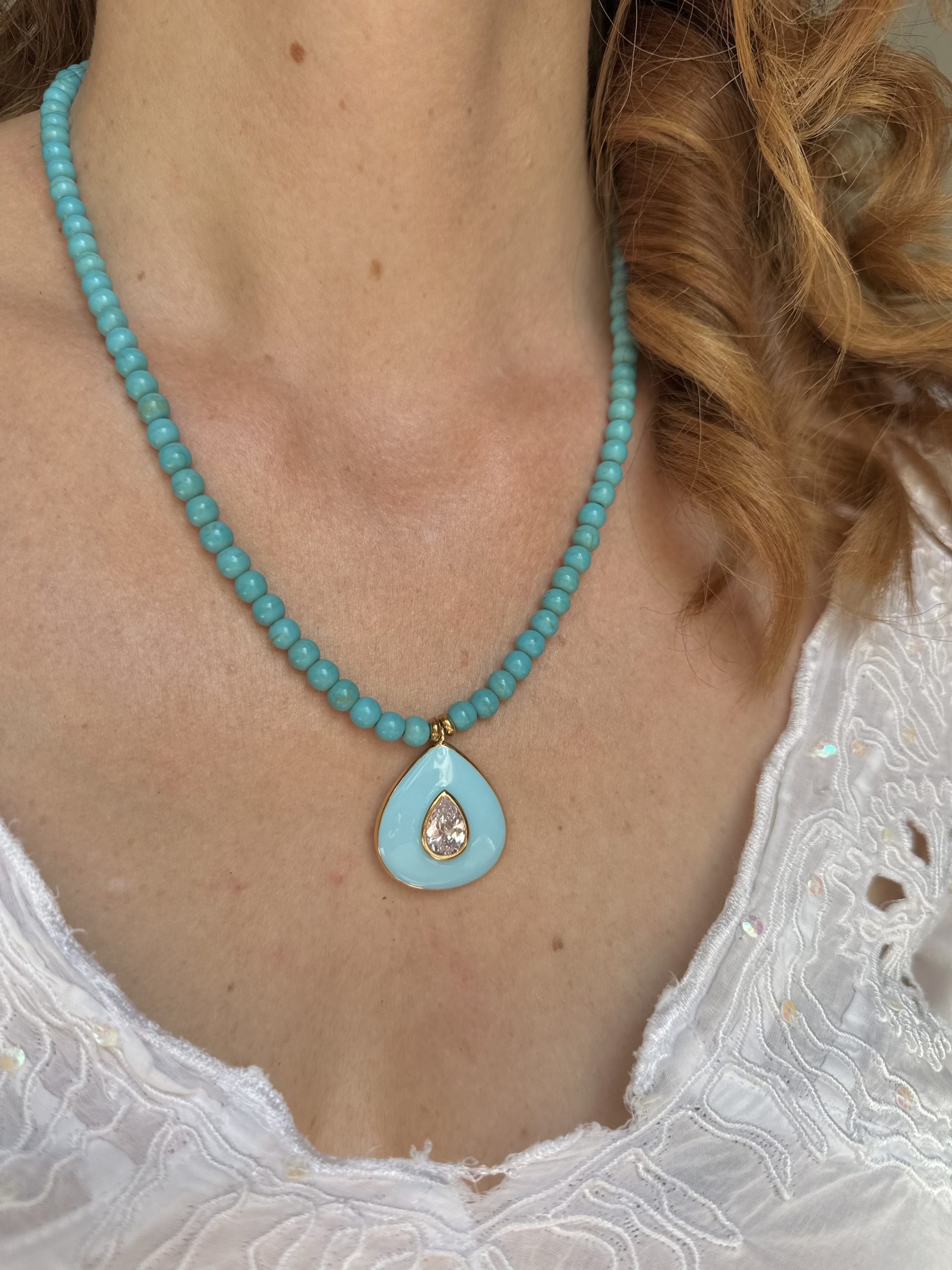 1784023690142138 Mykonos Haolite Turquoise Necklace - Image 1