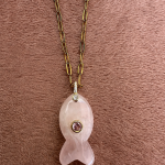Fish Semiprecious Necklace Classic Chain Pink