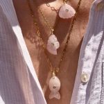 Shell Necklace Classic Chain Pink
