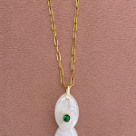 Fish Semiprecious Necklace Classic Chain White